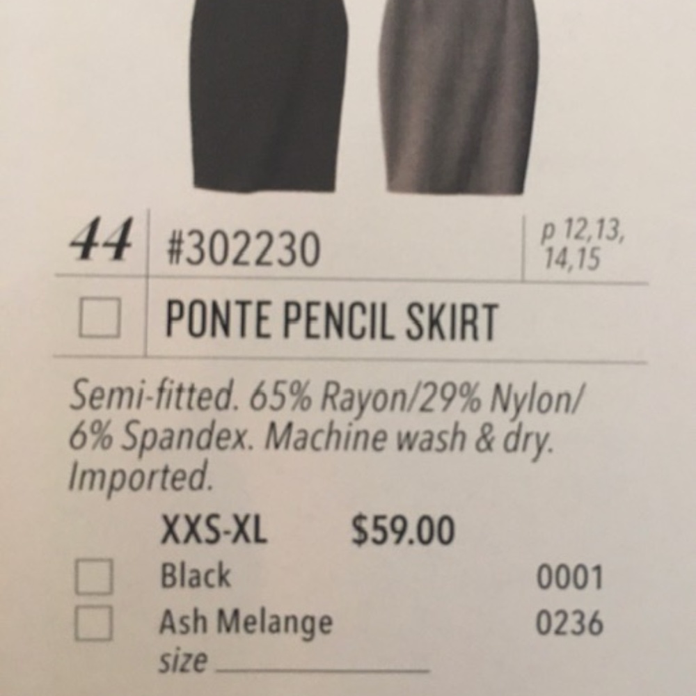Jockey Ponte Pencil Skirt Dark Gray